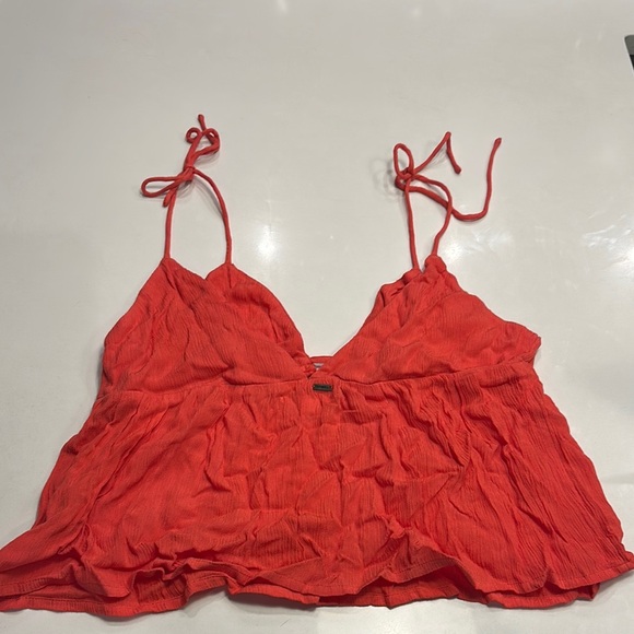 Red Strappy Crop Top - Picture 2 of 4